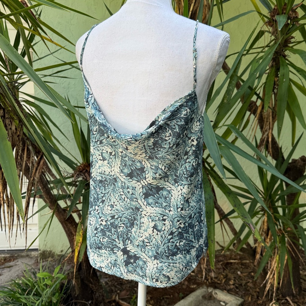 Haute Hippie Silk Draped Back Teal Tank - Picture 6 of 7